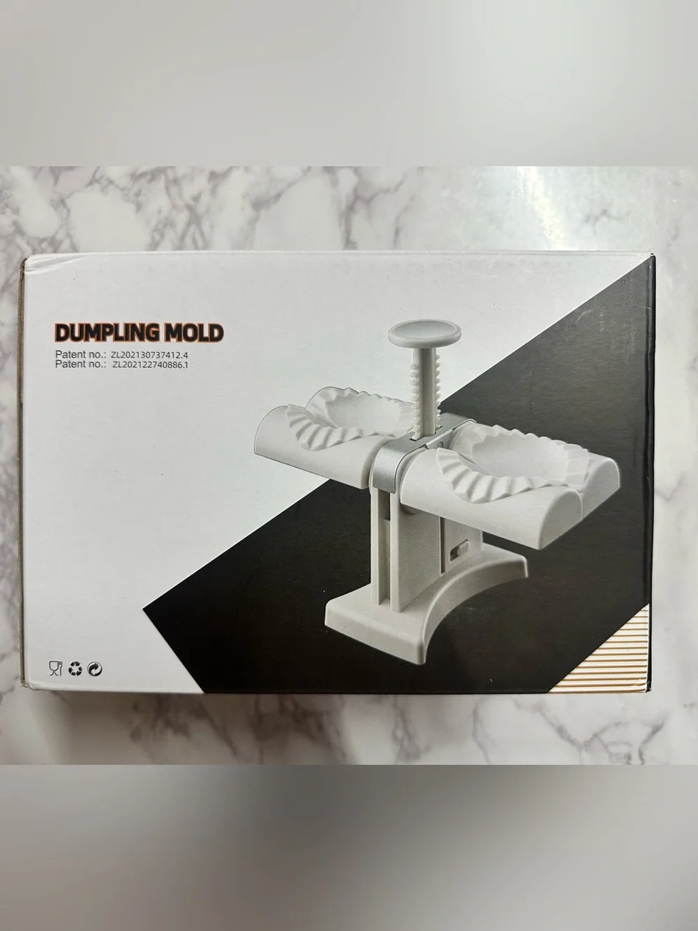 White Dumpling Mold Press - Efficient 2-Cavity Dumpling Maker